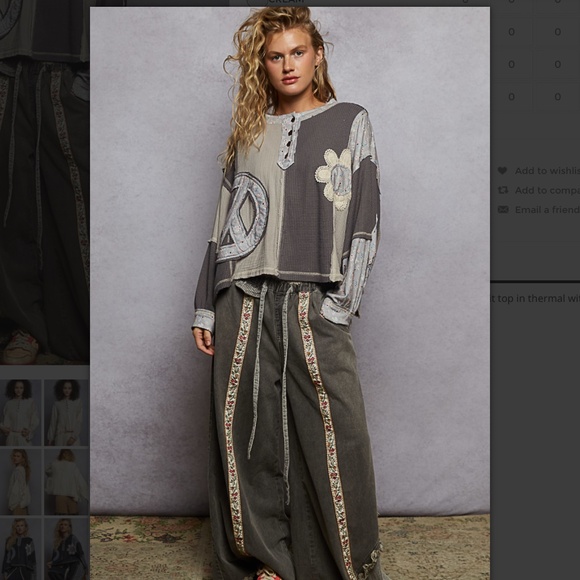 POL “ Gabby 3 “ POL Relaxed Fit Double Gauze Top with Patchwork Detail 68 - Picture 5 of 6